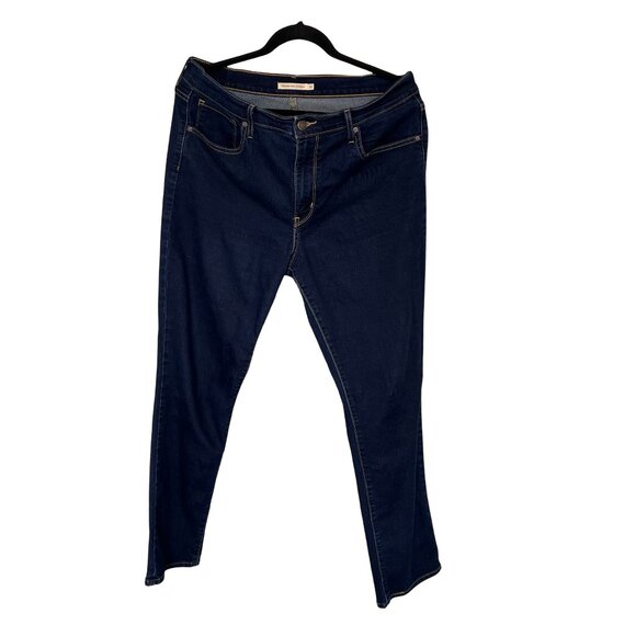 Deep Blue Denim 724 High Raise Straight Levis Size 32, 14. - Picture 2 of 11